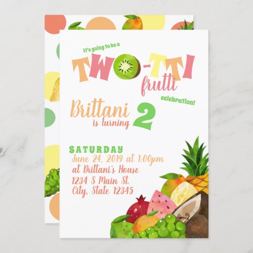 Twotti Frutti Birthday Invitation