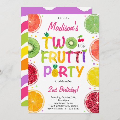 Twotti Frutti Birthday Invite