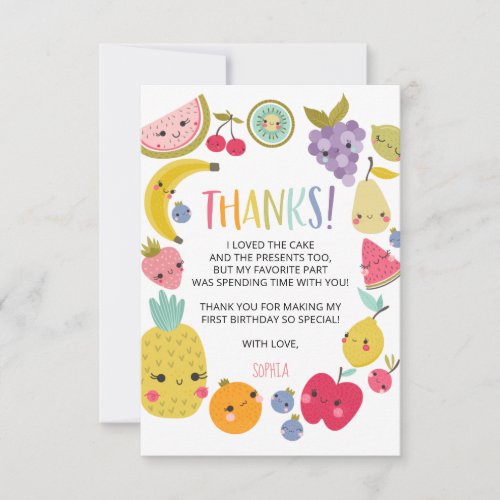 Twotti Frutti Birthday Thank You Card