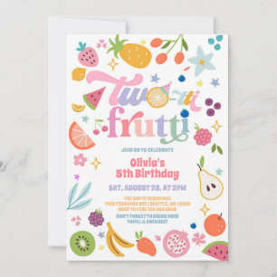 Twotti Frutti Fruit 2nd Birthday Invitation