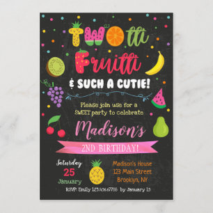 Twotti Frutti Fruits Birthday Party Invitations