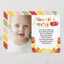 Twotti Frutti Fruity Fun Second Birthday Party Thank You Card