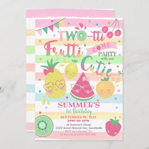 Twotti Frutti Invitation _ 2nd Birthday _ Fruit