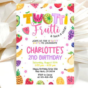 Twotti Frutti Invitation, Two-tti Frutti Birthday  Invitation