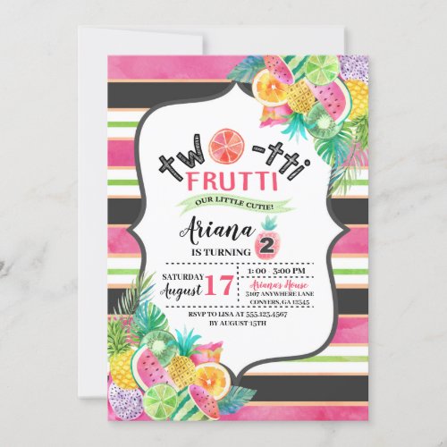 Twotti Frutti Kids Birthday Invitation