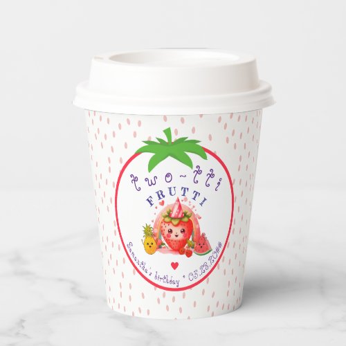 TWOTTI Tutti Frutti Summer Fruit Girl 2nd Birthday Paper Cups