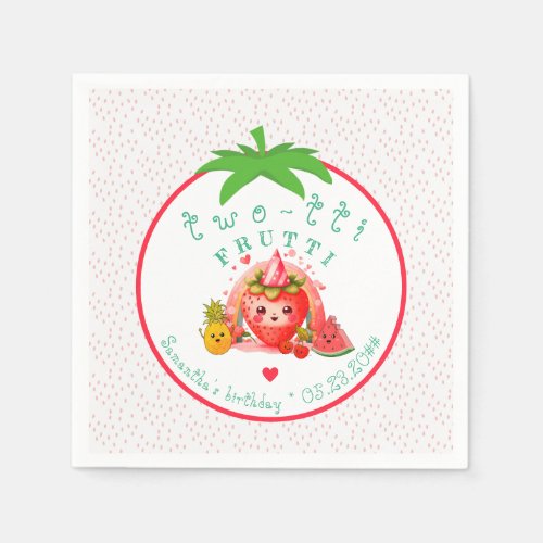 TWOTTI Tutti Frutti Summer Fruit Kids 2nd Birthday Napkins