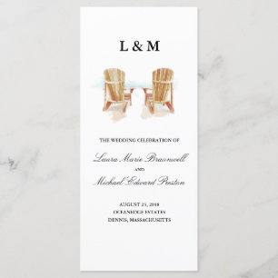 TwoWatercolor Adirondack Chairs Ceremony Program