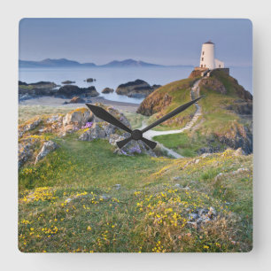 Twr Mawr Lighthouse On Llanddwyn Island Square Wall Clock
