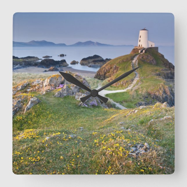 Twr Mawr Lighthouse On Llanddwyn Island Square Wall Clock (Front)