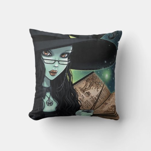 Twyla Samhain Witch Halloween Fantasy Throw Pillow