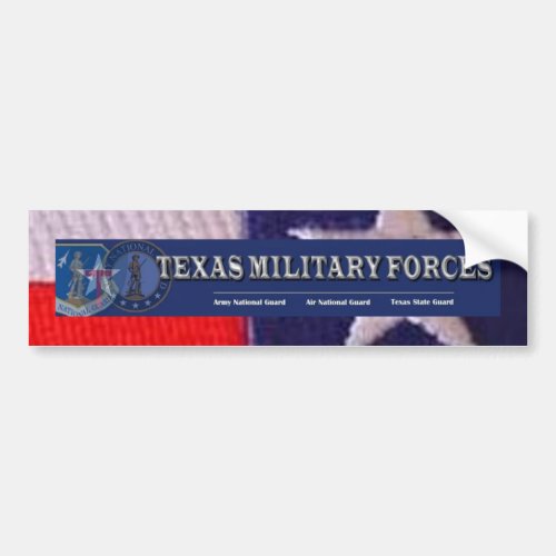 TX flag square texas military forces Bumper Sticker