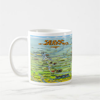 TX Hill Country Cartoon Map Coffee Mug
