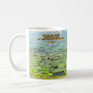 TX Hill Country Cartoon Map Coffee Mug