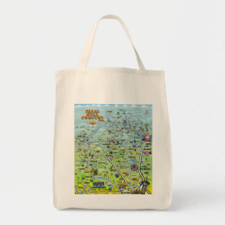 TX Hill Country Cartoon Map Tote Bag