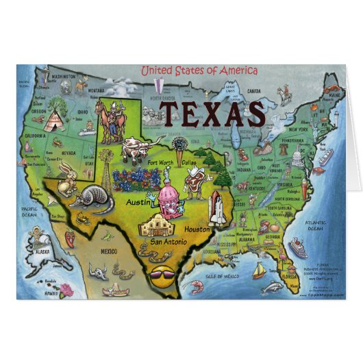 TX USA Map (Front Horizontal)
