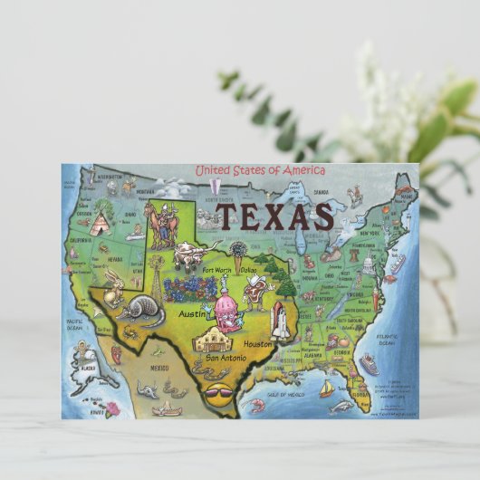 TX USA Map Card (Standing Front)