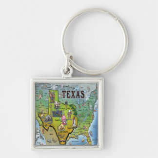 TX USA Map Keychain
