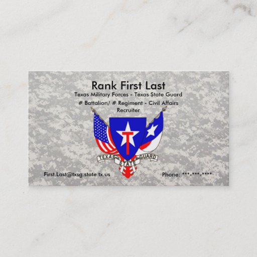 Customizable TXSG Business Card