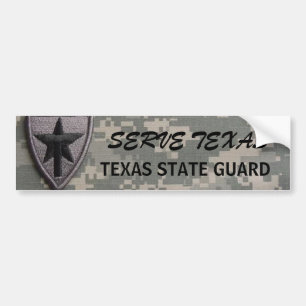 txsg patch left, SERVE TEXAS, TEXAS STATE GUARD Bumper Sticker