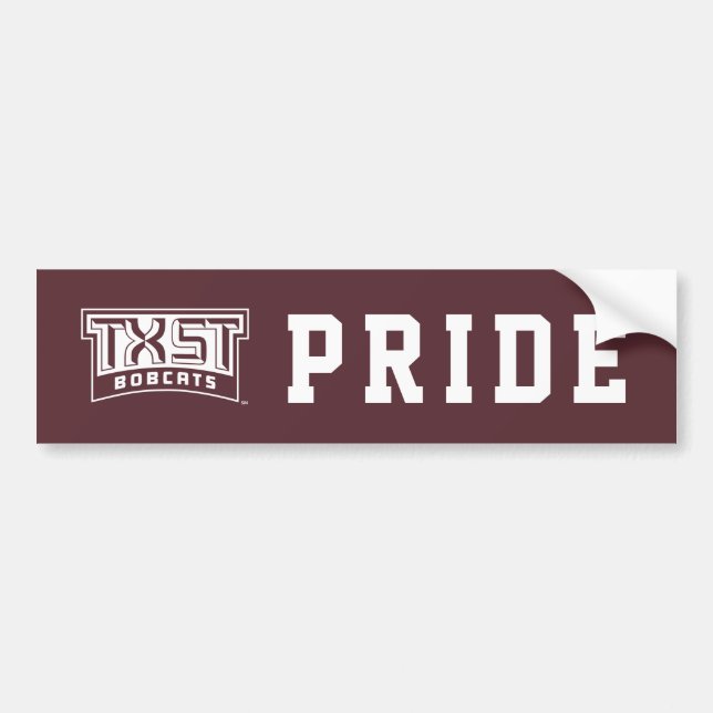 TXST Logo Bobcats Bumper Sticker (Front)