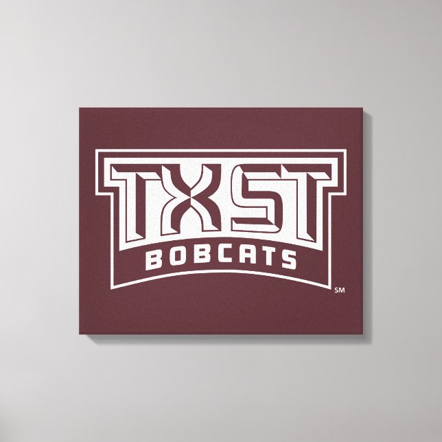 TXST Logo Bobcats Canvas Print (Front)