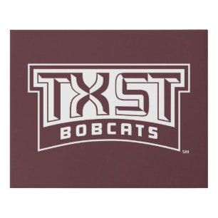 TXST Logo Bobcats Faux Canvas Print