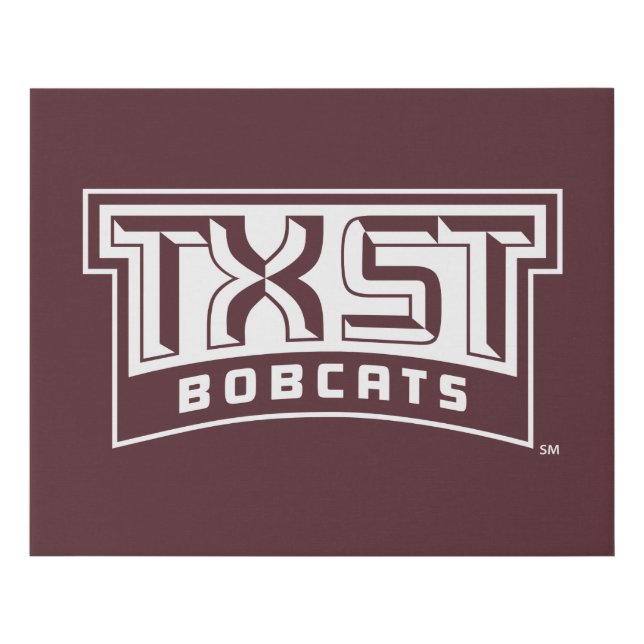 TXST Logo Bobcats Faux Canvas Print (Front)