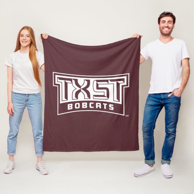 TXST Logo Bobcats Fleece Blanket (In Situ)