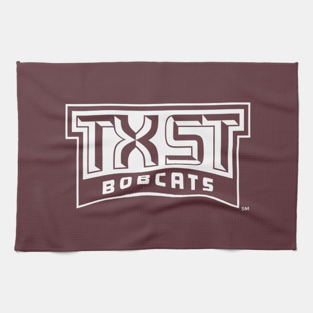 TXST Logo Bobcats Kitchen Towel (Horizontal)