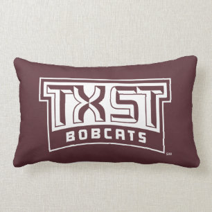 TXST Logo Bobcats Lumbar Pillow