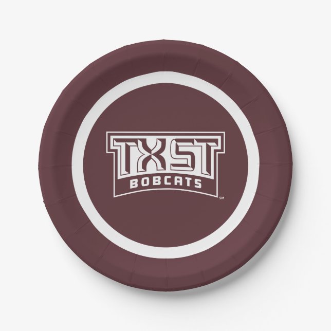 TXST Logo Bobcats Paper Plates (Front)