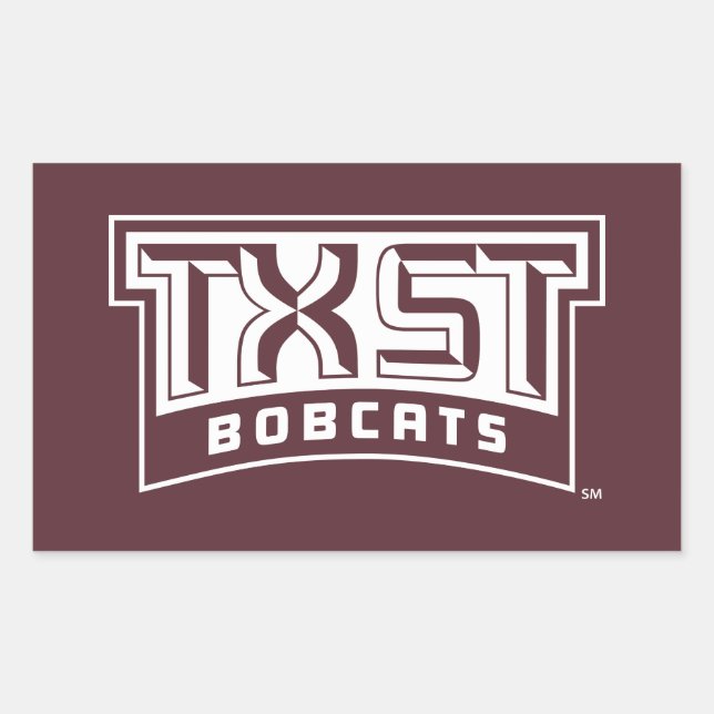TXST Logo Bobcats Rectangular Sticker (Front)