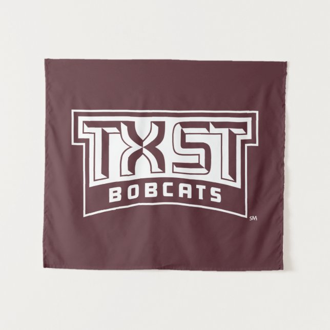TXST Logo Bobcats Tapestry (Front (Horizontal))