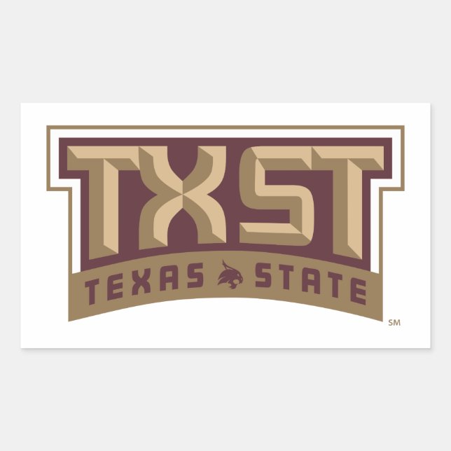TXST Logo Rectangular Sticker (Front)