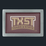 TXST Wordmark Carbon Fiber Pattern Belt Buckle<br><div class="desc">Check out these new Texas State University designs! Show off your TSU Bobcats pride with these new Texas State products. These make perfect gifts for the Bobcats student, alumni, family, friend or fan in your life. All of these Zazzle products are customizable with your name, class year, or club. Go...</div>