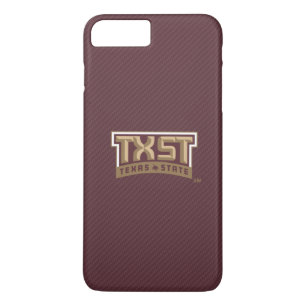 TXST Wordmark Carbon Fiber Pattern iPhone 8 Plus/7 Plus Case