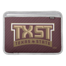 TXST Wordmark Carbon Fiber Pattern MacBook Air Sleeve