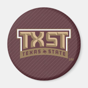 TXST Wordmark Carbon Fiber Pattern Magnet