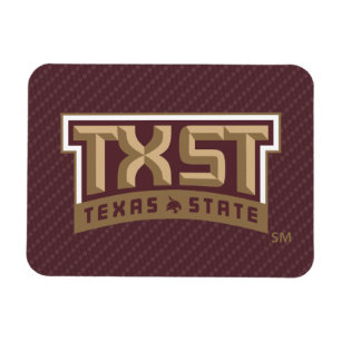 TXST Wordmark Carbon Fiber Pattern Magnet