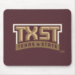 TXST Wordmark Carbon Fiber Pattern Mouse Pad
