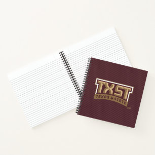 TXST Wordmark Carbon Fiber Pattern Notebook