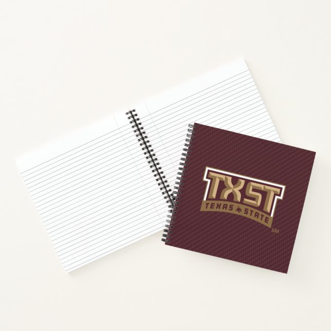 TXST Wordmark Carbon Fiber Pattern Notebook (Inside)