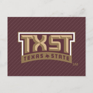 TXST Wordmark Carbon Fiber Pattern Postcard