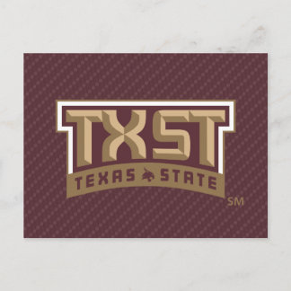 TXST Wordmark Carbon Fiber Pattern Postcard