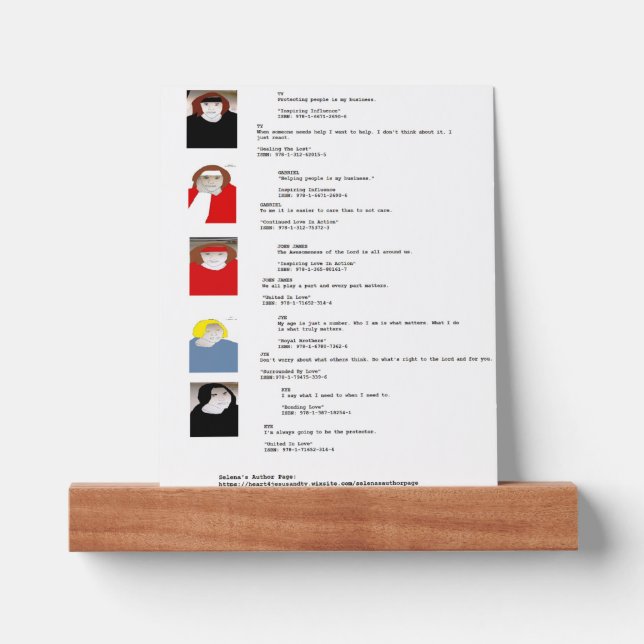 "Ty, Gabriel, John James, Jye, and Kye" Drawing Picture Ledge (Front)