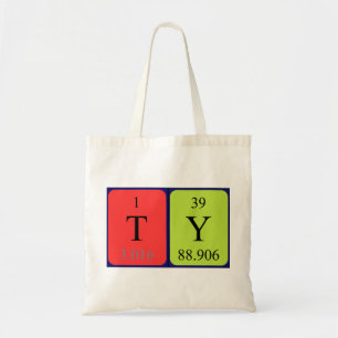 Ty periodic table name tote bag