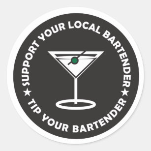 TYB Support Your Local Bartender Classic Round Sticker