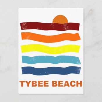 Tybee Beach Ocean Sunset Summer Vacation Fun Postcard by Littoral at Zazzle