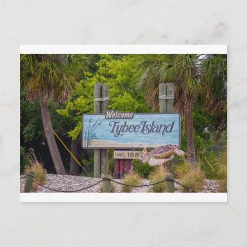 tybee island beach postcard